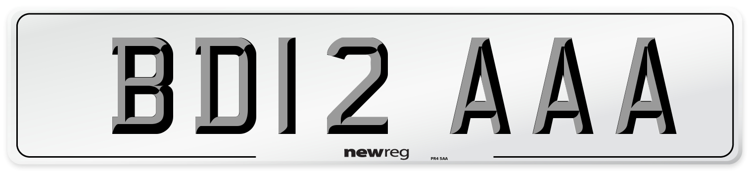 BD12 AAA Number Plate from New Reg